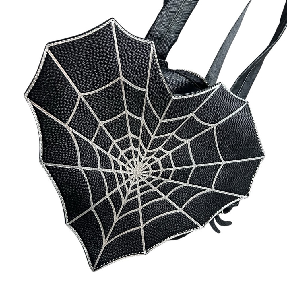 Mad Engine Spiderweb Heart Backpack Purse Goth Halloween Punk - Picture 6 of 6
